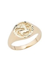 handsome zodiac 10k yellow gold band childrens ring 